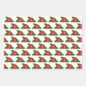 Kerstboom, kerstboom en poinsettia inpakpapier vel (Voorkant 3)