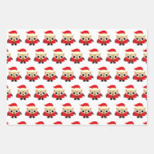 Kerstboom, kerstboom en poinsettia inpakpapier vel (Voorkant)