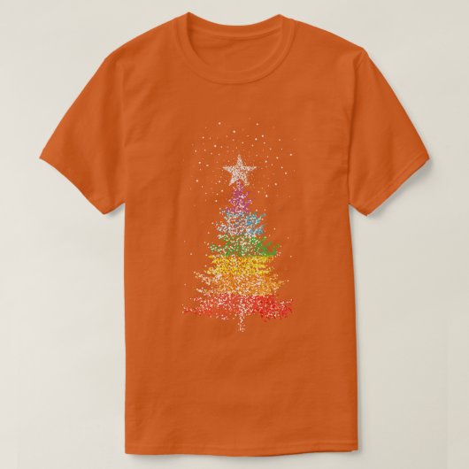 Kerstboom Kerstboom Regenboog Kleuren LGBTQ T-shirt (Design voorkant)