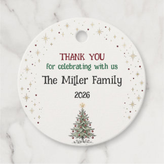 Kerstboom Kerstcadeau Tag met Vintage Schets Bedankjes Labels