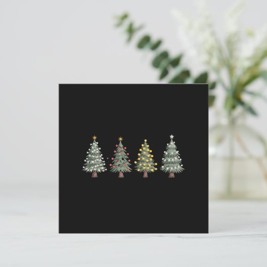 Kerstboom Kerstcadeau Winter Feestdagenkaart (Staand voorkant)