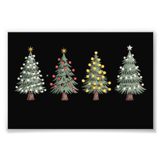 Kerstboom Kerstcadeau Winter Foto Afdruk (Voorkant)