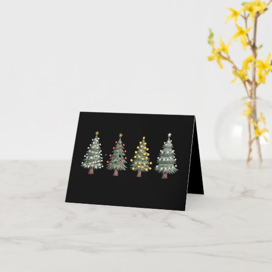 Kerstboom Kerstcadeau Winter  Kaart (Gele Bloem)