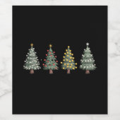 Kerstboom Kerstcadeau Winter  Wijn Etiket (Enkel label)