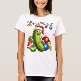 Kerstboom Kerstdag Komkommer Stripfiguur T-shirt