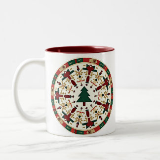 Kerstboom, kerstdecor tweekleurige koffiemok
