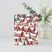 Kerstboom Kerstdorp sneeuwfoto Briefkaart (Staand voorkant)