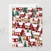 Kerstboom Kerstdorp sneeuwfoto Briefkaart (Voorkant / Achterkant)
