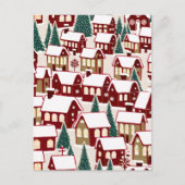 Kerstboom Kerstdorp sneeuwfoto Briefkaart (Voorkant)