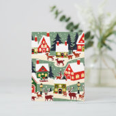 Kerstboom Kerstdorp sneeuwfoto Briefkaart (Staand voorkant)