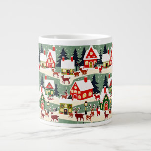 Kerstboom Kerstdorp sneeuwfoto Grote Koffiekop