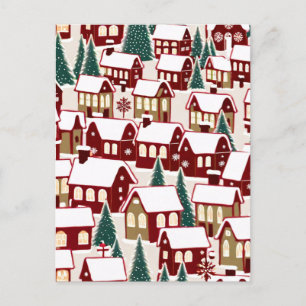 Kerstboom Kerstdorp sneeuwfoto RSVP Kaart