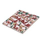 Kerstboom Kerstdorp sneeuwfoto Tegeltje (Zijkant)