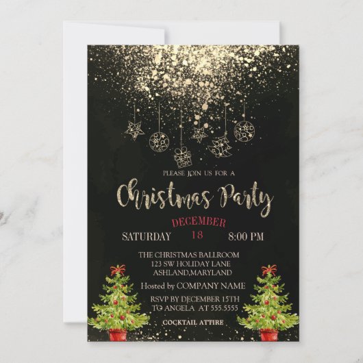 Kerstboom, kerstfeest- en kerstfeestdag kaart (Voorkant)