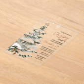 "Kerstboom kerstfeest | feestdag Acryl Uitnodigingen (Laagn)