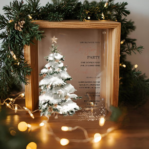 "Kerstboom kerstfeest   feestdag Acryl Uitnodigingen