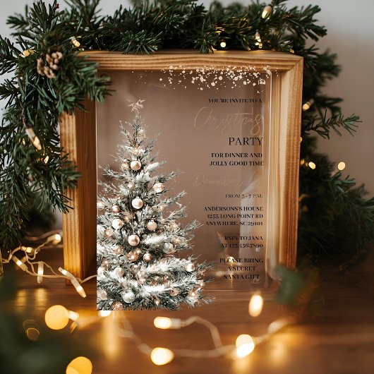 "Kerstboom kerstfeest | feestdag Acryl Uitnodigingen