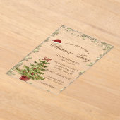 Kerstboom, kerstfeestfeest acryl uitnodigingen (Laagn)