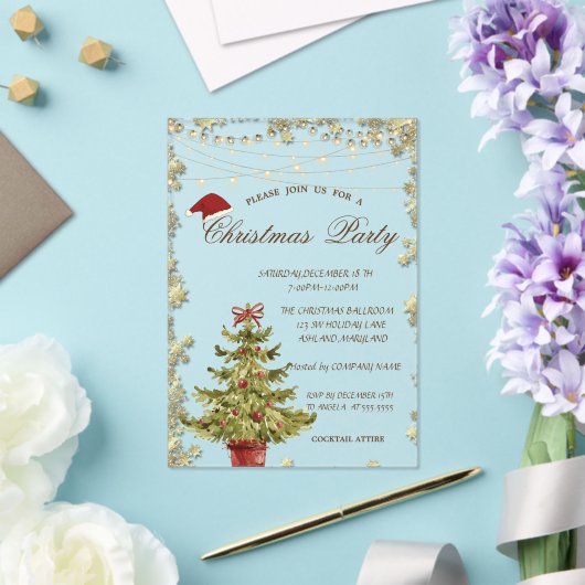 Kerstboom, kerstfeestfeest acryl uitnodigingen (Insitu (Huwelijk))