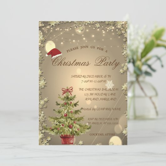 Kerstboom, kerstfeestfeest kaart (Staand voorkant)