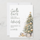 Kerstboom | Kerstfeestje Save The Date (Voorkant)