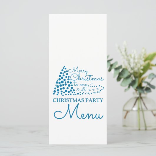 Kerstboom, kerstfeestmenu menu (Staand voorkant)