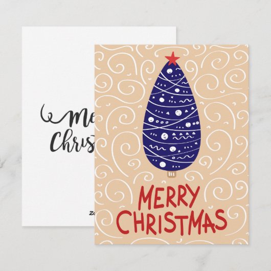 Kerstboom Kerstkaart (Voorkant / Achterkant)