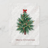 Kerstboom kerstkaart handgetekend (Voorkant / Achterkant)