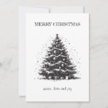 Kerstboom Kerstkaart in Vintage Stijl
