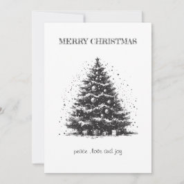 Kerstboom Kerstkaart in Vintage Stijl Kaart