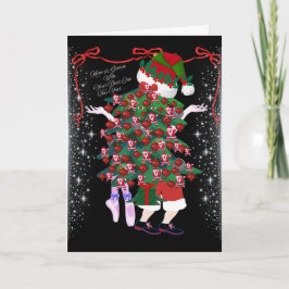 Kerstboom Kerstkaart met Dansende Figuren Kaart