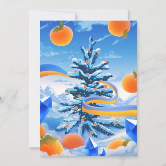Kerstboom kerstkaart Oekraine  (Voorkant)