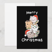 Kerstboom Kerstkatten Katten Feestdagenkaart (Voorkant / Achterkant)