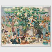 Kerstboom, kerstkerstkerstfoto's cadeaupapier (Vlak)