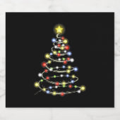 kerstboom kerstlicht sparkling wijnetiket (Enkel label)