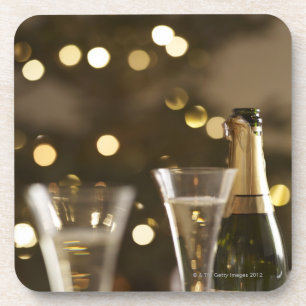 kerstboom , kerstlichten , champaigne onderzetter