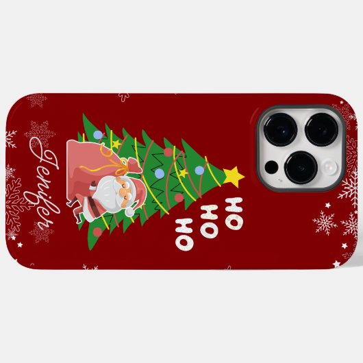 kerstboom | Kerstman | Aanpasbaar cadeau Case-Mate iPhone Case (Achterkant (horizontaal))