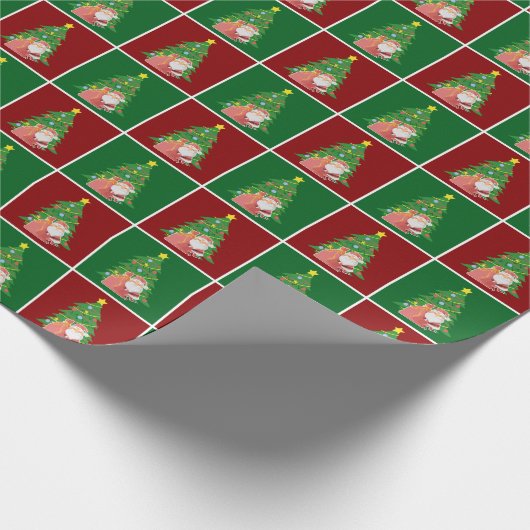 kerstboom | Kerstman | aanpasbaar Cadeaupapier (Hoek)