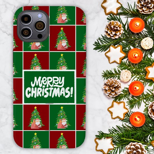 kerstboom | Kerstman | aanpasbaar Case-Mate iPhone Case