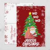 kerstboom | Kerstman | aanpasbaar Feestdagenkaart (Voorkant / Achterkant)