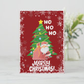 kerstboom | Kerstman | aanpasbaar Feestdagenkaart (Staand voorkant)