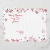 kerstboom | Kerstman | Aanpasbaar goud Folie Feestdagen Briefkaart (Achterkant)