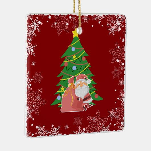 kerstboom | Kerstman | aanpasbaar Keramisch Ornament (Rechts)