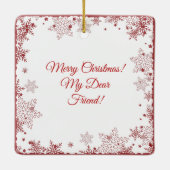 kerstboom | Kerstman | aanpasbaar Keramisch Ornament (Achterkant)