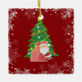 kerstboom | Kerstman | aanpasbaar Keramisch Ornament (Voorkant)