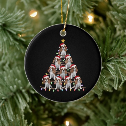 Kerstboom Kerstman Cavalier King Charles Spaniel H Keramisch Ornament (Boom)