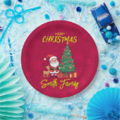 Kerstboom Kerstman Clause Papieren Bordje (Feest)