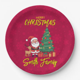 Kerstboom Kerstman Clause Papieren Bordje