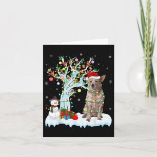 Kerstboom Kerstman Hoed Australische vee hond Kaart