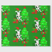 kerstboom-kerstman-koe cadeaupapier (Vlak)
